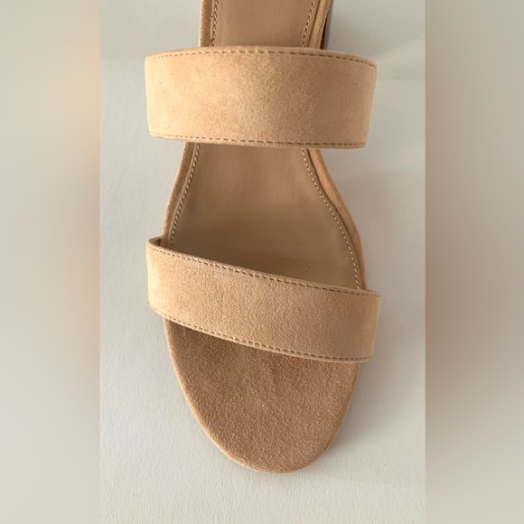 J. Crew triple strap suede block heel in size 8. In a perfect neutral beige. - Picture 7 of 9